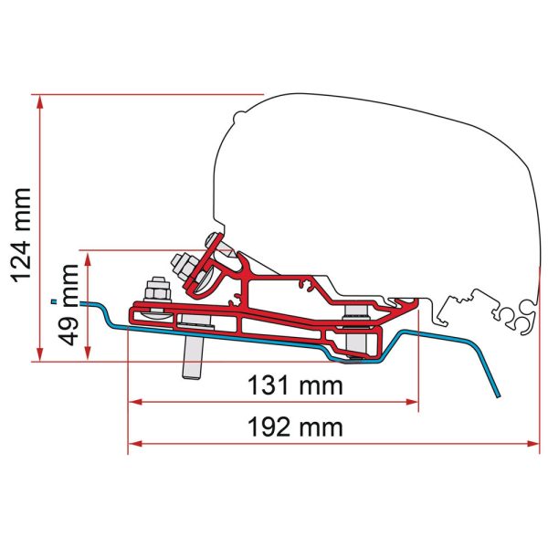 Fiamma Adapter Ford Transit L3 H3 ab 2014 für F80  | Campingplus